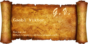 Gaebl Viktor névjegykártya